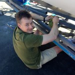 James Prior helping with the boat 