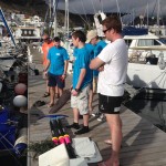 The crew watch on