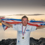 Matt Inglesby waving the British flag