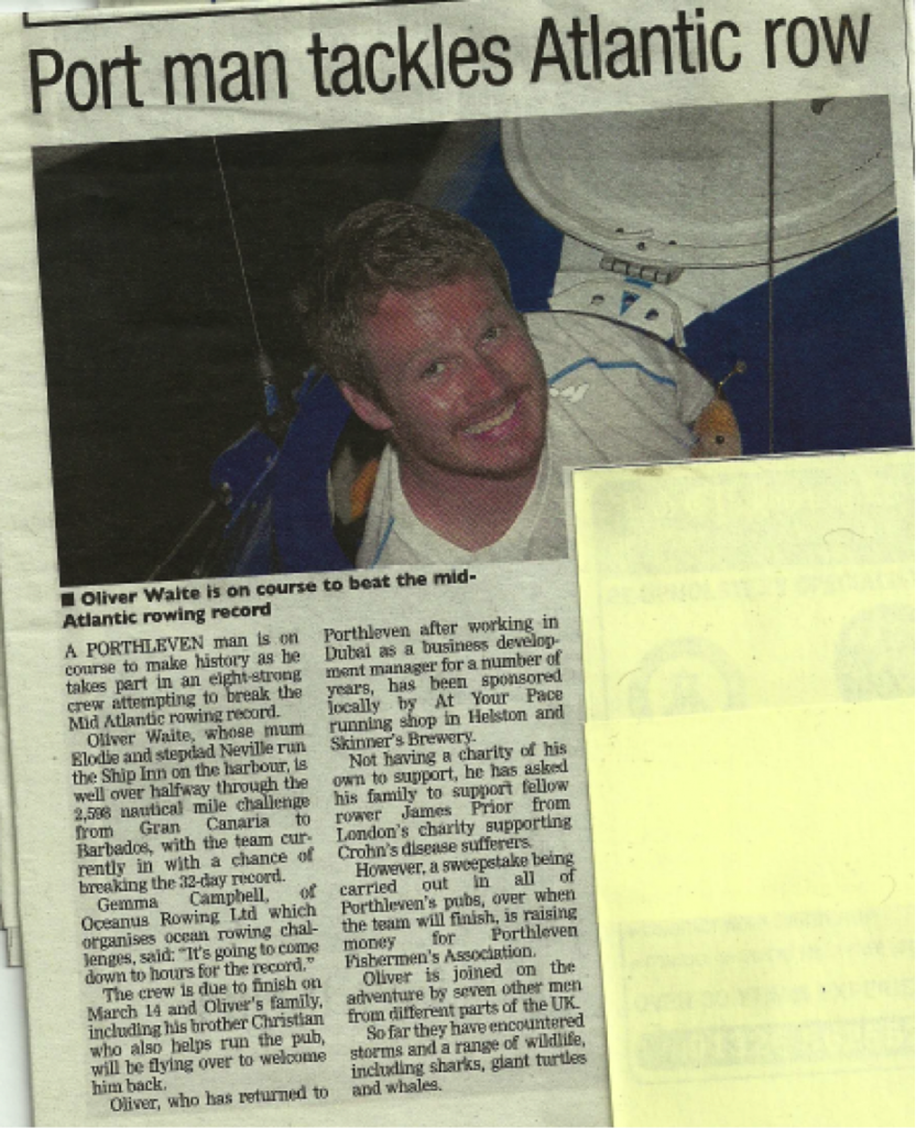 Falmouth Packet news (Oliver Waite - Feb 2014)
